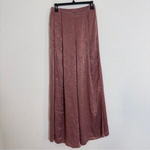Naked wardrobe split leg satin mauve wide leg pants